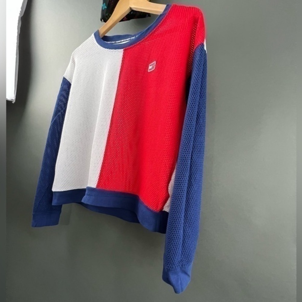 Tommy Hilfiger Sport Color Split Blocked Mesh Long Sleeve Shirt - Picture 10 of 16